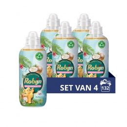 4xRobijnWasverzachterKokosSensation33Wasbeurten825ml