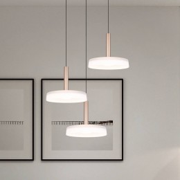 TrioLightingLEDhanglampCelestewitbruin35cm3-lampsglasdimbaar