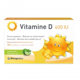 GratisVerzending2xMetagenicsVitamineD400IuLimoensmaak168kauwtabletten