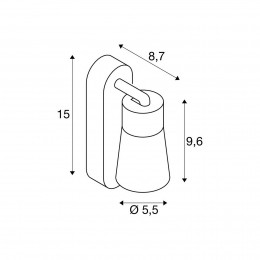 SLVwandlampPuri20Conezwartgoudkleurig15cm