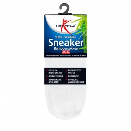 12xLucovitaalBamboeSneakersokWitmaat43-461paar