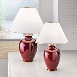AustroluxtafellampGiardinoBordeaux57cmkeramiek24karaat