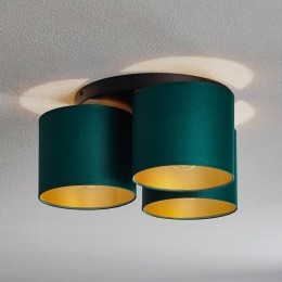 LuminexPlafondlampSohocilindrischrond3-lampsgroengoud