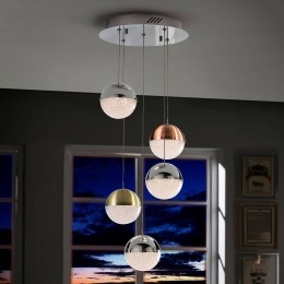 SchullerValenciaLEDhanglampSpheremulticolour5-lamps