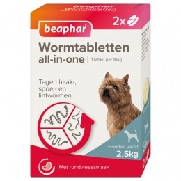 6xBeapharAll-in-oneOntwormingTablettenHond25-20kg2tabletten