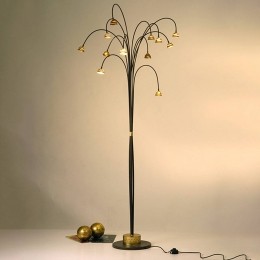HollnderIndrukwekkendeLEDvloerlampFontainebruin-goud