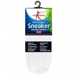 12xLucovitaalBamboeSneakersokWitmaat35-381paar