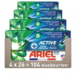 4xAriel4in1WasmiddelPodsActieveGeurbestrijding26stuks