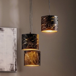 EMIBIGLIGHTINGHanglampJaristof3-lampsrondzwartgemarmerd