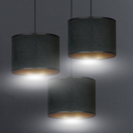 EMIBIGLIGHTINGHanglampJaristoffenkap3-lampsrondzwart-goud
