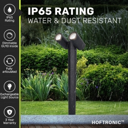 Aspen-Staandebuitenlamp60cm-2xKantelbareGU102700kwarmwit-IP65waterdicht-Sokkellampgeschiktalstuinpadverlichting