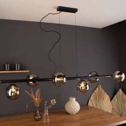 Eco-LightHanglampNeptunhorizontaal6-lampszwart