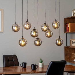 EMIBIGLIGHTINGHanglampGlassy9-lampszwartgrafietglasE14