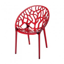 TuinstoelCrystalroodtransparantkunststof