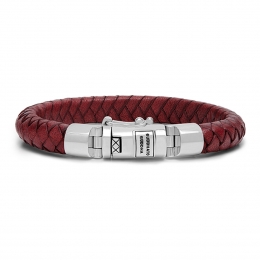 BUDDHATOBUDDHA180RD-BenSmallLeatherRed-Armband-lengte18cm