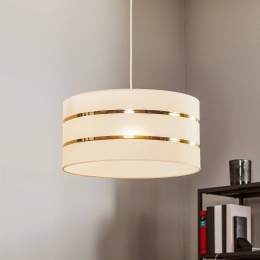 HELAMHanglampHelentextielkapwit-goud40cm