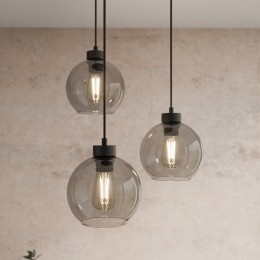 TKLightingCubushanglamp50cm3-lampsrookgrijsglas