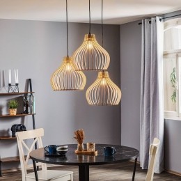 TEMARLIGHTINGHanglampBarrelmethoutenkappen3-lampsrond