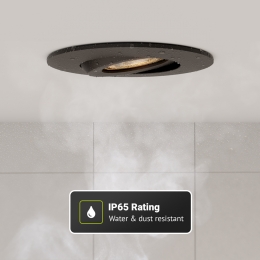 Setvan6NapelsLEDinbouwspotsextraplat-8W570lm-2700Kwarmwit-Dimbaar-Rond-360Kantelbaar-IP65waterdicht-Zwart