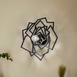 OpviqWandlampW-042zwartbloemmotieflasergesneden
