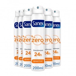 6xSanexDeodorantSprayZeroSensitiveSkin200ml