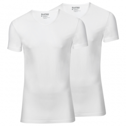 SlaterT-shirts2PackExtraLongFitV-HalsWit2XL