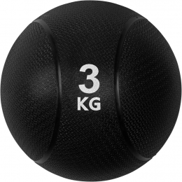 VirtuFitMedicijnbalPro-MedicineBall-3kg-Rubber-Zwart