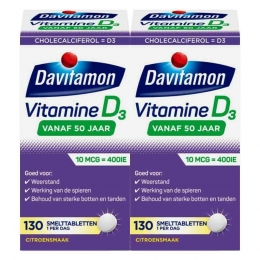 GratisVerzending2xDavitamonVitamineD3Vanaf50Jaar130smelttabletten