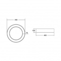 BRUMBERGBiroCirkelRingPlafond45cmaanuitwit830