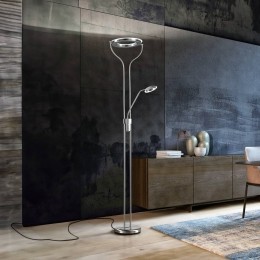FISCHERHONSELDavosLEDvloerlampnikkelkleurighoogte180cm2-lampsCCT