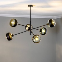 EMIBIGLIGHTINGPlafondlampLinearzwarthelder6-lamps