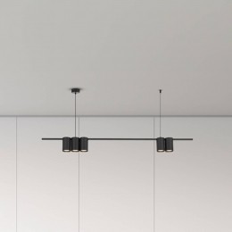 Eko-LightHanglampGenesisaluminiumzwart5xGU10lengte100cm