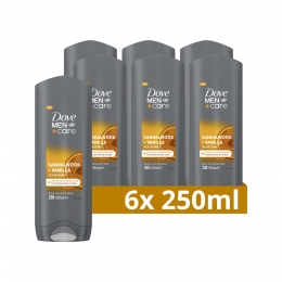 6xDoveDouchegelMenCareSandalwoodVanilla250ml