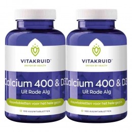 GratisVerzending2xVitakruidCalcium400D3uitRodeAlg100kauwtabletten
