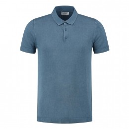 PurewhiteKnittedPoloWithTrianglePrint