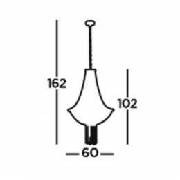 SearchlightHanglampBaguettezwartmessingglasE14162cm