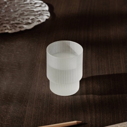 fermLIVINGGlasRipplewit200mlmondgeblazensetvan4