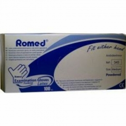 RomedLatexHandschoenenGepoederdNietSterielMaatM100stuks