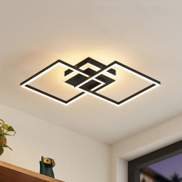 LindbyLEDplafondlampFjardohoekigzwartCCTafstandsbediening