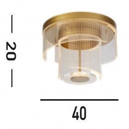 SearchlightDecoLEDplafondlampgoudkleurigstaalacryl