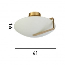 SearchlightZonnewijzerplafondlampgoudopaalwitstaalglasE27