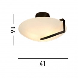 SearchlightZonnewijzerplafondlampzwartopaalwitstaalglasE27