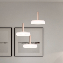 TrioLightingLEDhanglampCelestewitbruin35cm3-lampsglasdimbaar