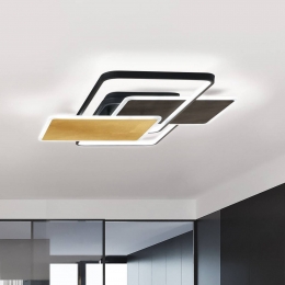 FISCHERHONSELQuadroLEDplafondlampzwartgoudblad90x60cmCCT