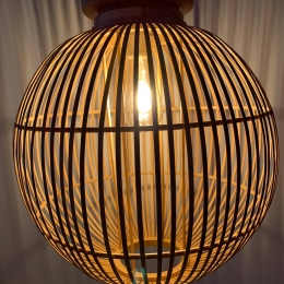 GloboHanglampHildegardvanbamboe30cm