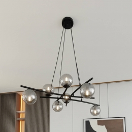 EulunaHanglampGlassygekruist8-lampsglasgrafiet