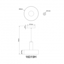GloboGrantLEDhanglamp22cmrookgrijsglas