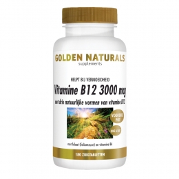 GratisVerzending2xGoldenNaturalsVitamineB123000mcgVegan180zuigtabletten