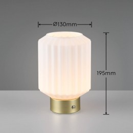 RealityLeuchtenLordLEDtafellampmessingopaalhoogte195cmglas