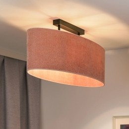 EulunaplafondlampCelinerozechenille-stoflengte80cm